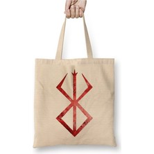 Toyaso Berserk Anime Logo Bez Çanta Uzun Saplı Alışveriş Çantası Plaj Çantası