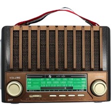 Teknodayım KTF-1428 Güneş Paneli Şarjlı Nostaljik Bluetooth Hoparlör – Fm/am/sw Radyo, Usb/sd Desteği,