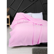 Tuable Waffle Pudra Pike Çift Kişilik 220X240CM Krem - %100 Pamuk Yumuşak Pike