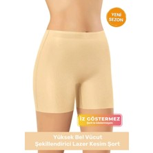 Vücut Şekillendirici Incelten Push Up Lazer Kesim Toparlayıcı Yüksek Bel Şort Korse