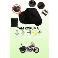 Dokaca Siyah Arka Çanta Uyumlu Harley-Davidson Heritage Softail Classic Flstcı Uyumlu Motosiklet Brandası