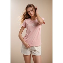 Loule Kadın Giyim T-Shirt & Şort Ikili Pijama Takımı Set LL.AR01.NE00.TT02