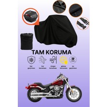 Dokaca Siyah Arka Çanta Uyumlu Harley-Davidson Softail Low Rider Uyumlu Motosiklet Brandası, Koruyucu Örtü