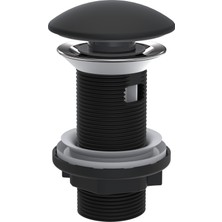 İz Yapı Elıxır Pop-Up Lavabo Gideri Seti | Mat Siyah Seramik Başlıklı | Standart Ölçü| Taşma Deliği Seçenekli