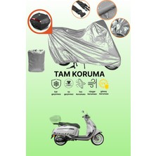 Dokaca Gri Arka Çanta Uyumlu Yuki Risotto 50 Uyumlu Motor Brandası, Koruyucu Örtü