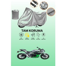 Dokaca Gri Kawasaki Ninja 7 Hybrid Uyumlu Motosiklet Brandası, Koruyucu Örtü, Motor Branda