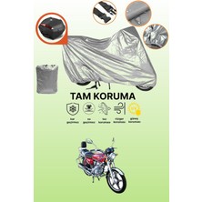 Dokaca Gri Arka Çanta Uyumlu Arora Ym 150-A Uyumlu Motor Brandası, Koruyucu Örtü