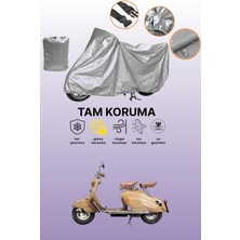 Dokaca Gri Lambretta Innocenti Uyumlu Motosiklet Brandası, Koruyucu Örtü, Motor Branda