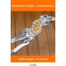 Letsii Doğal Ahşap El Boyaması 50 cm Duvara Asmalı Kertenkele Figürü