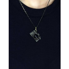 Esha Store Doğal Taş Oniks Doğal Taşlı Fotograf Makinesi Modelli Antik Kadın Kolye EUK42O