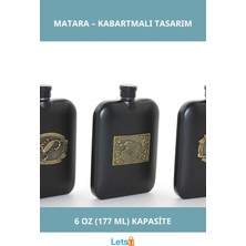 Letsii Paslanmaz Çelik Kabartmalı Tekli 6 Oz Matara Sızdırmaz