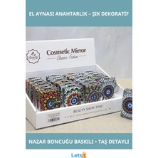 Letsii Taşlı El Aynası Anahtarlık Renkli Nazar Boncuğu Detaylı