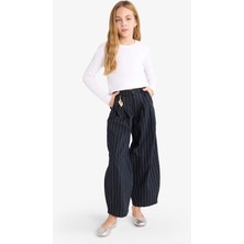 DeFacto Baggy Fit Charm Detaylı Geniş Paça Gabardin Pantolon Kız Çocuk G3250A825WN