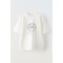 Anetos Marcio Iırote Ön Baskılı Pamuk Beyaz Oversize T-Shirt