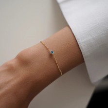 Altıntaş Nazar Boncuklu Minimal Altın Bileklik