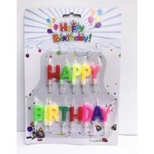Çocuk Happy Birthday Yazılabilen Rengarenk Doğum Günü Mumu