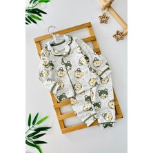 Miniğimin Cicileri Ayıcık Baskılı Penye Erkek Bebe Pijama takımı - Yeşil