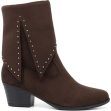 Gönderi(r) Kadın Kahve  Sivri Burun Kalın Topuklu Kovboy Çizme