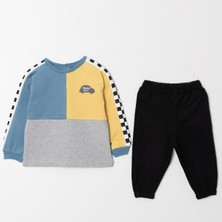 by BebekOdam Erkek Bebek Mavi Sarı Araba Armalı 2'li Takım - 1016175