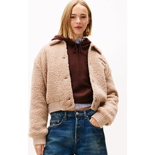 Tommy Hilfiger Tjw Kürk Dokulu Kolej Stili Kadın Kahverengi Ceket DW0DW21666GUQ