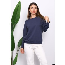 İmaj Butik Antrasit Bisiklet Yaka İki İplik Sweatshirt