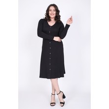 Myline Önden Düğmeli A Kesim Elbise