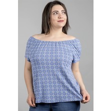 Myline Omuzu Açık Desenli Tişört