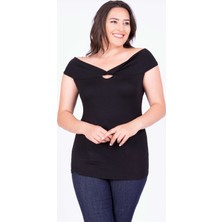 Myline Düğümlü Karmen Yaka Tişört