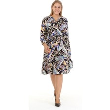 Myline V Yaka Fırfırlı Elbise