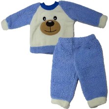 CNS Mavi Ayıcıklı Peluş Eşofman Takımı