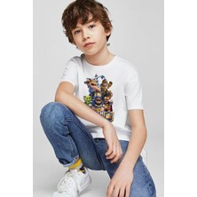 Zeycem Clash Royale Desen Baskılı Çocuk Siyah ve Beyaz Tshirt