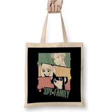 Toyaso Spy x Family Main Characters Loid Yor Anya Bez Çanta Uzun Saplı Alışveriş Çantası