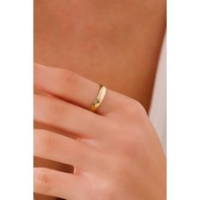 Zeynepli Gold 14 Ayar Altın 4mm Alyans Yüzük