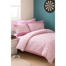 Mira Home Pembe Çiçek Desenli Pamuklu Tek Kişilik Nevresim Takımı
