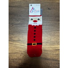 Gülümse Gel Yeni Yıl Çorabı Yılbaşı Çorap Noel Baba Kışlık Havlu Çorap 35-41