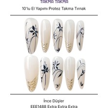 Takma Takma 10'lu Ten Rengi Extra Extra Extra EEE1488 Tekrar Kullanılabilir El Yapımı Protez Takma Tırnak - Ten Rengi-XS