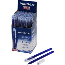 Mayf 50 Adet Pensan Büro Mavi Tükenmez Kalem M-Medium - 1.0mm Uç (5332)