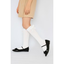 Katia & Bony Family Dizaltı Kurdeleli Çocuk Basic Çorap Beyaz