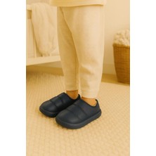 Arma House Peluş Içi Yünlü Kışlık Panduf Lacivert Çocuk Ev Terliği