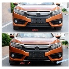 Honda Civic Fc5 Uyumlu Ön Tampon Alt Kromu 1 Parça 2016+