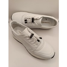 Bukond Hakiki Deri Lastikli Bağcıklı Çok Rahat ve Şık Eva Taban Günlük Sneaker Spor Ayakkabı