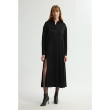 Love My Body Yırtmaç Detaylı Elbise Siyah 124L9663000