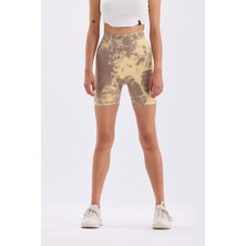 Cervus Spor Şort Batik Desenli Dikişsiz Esnek ve Toparlayıcı Push Up Kısa Şort