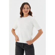 Shopping Shop Kısa Kol Kazak Bluz Krem