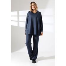 Lubiti Kadın Tesettür Dik Yaka Fermuarlı Eşofman Alt Üst Takım