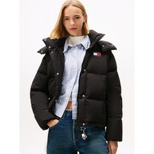 Tommy Hilfiger Tjw Alaska Grid Kuş Tüyü Kadın Siyah Ceket DW0DW21623BDS