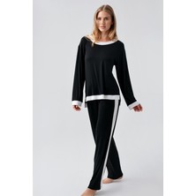 Artış Collection Uzun Kollu Basic Esnek Viskoz Pijama Takım 18209