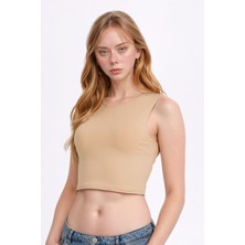 Loule Kadın Giyim Pamuklu & Elastan Kolsuz Bisiklet Yaka Crop LL.01.ILK.109