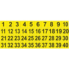 Altınuç Art Design Kişiye Özel Masa Dolap Sayı Numara Sticker Folyo 1'den 100'E Kadar 5x5 cm