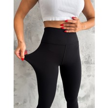 Tayt / Yüksek Bel Toparlayıcılı Tayt - Dokulu